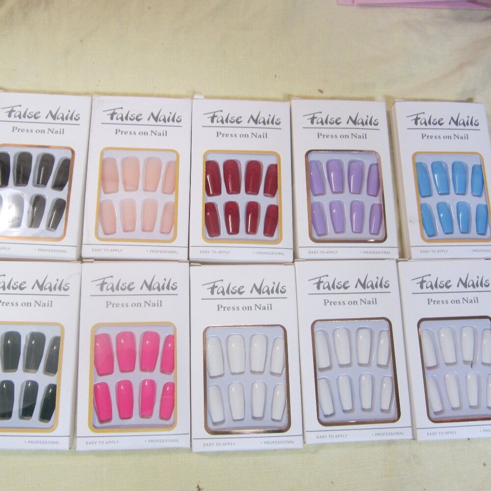 FALSE NAILS KITS, PRESS ON NAILS, PROFESSIONAL PRICE IS EACH BUNDLE & SAVE